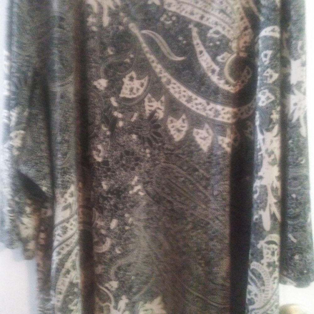 Black and beige blouse